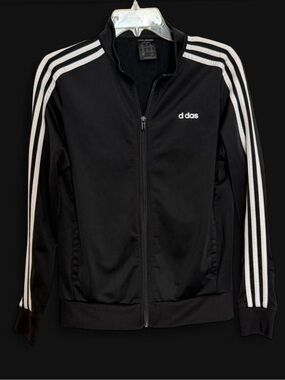 Adidas Black 3 Stripe Track Jacket Full Zip Athletic Jacket Women’s Medium